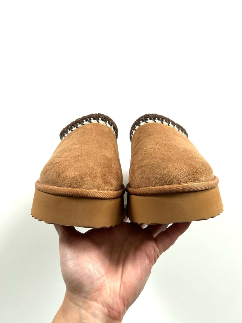 Steve Madden Selena Brown Chestnut Suede Faux Fur Lined Slip-On Mule Slippers - Picture 3 of 10